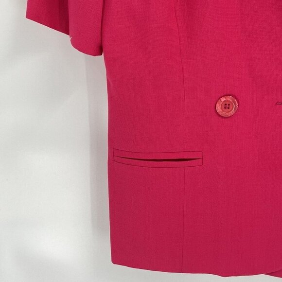 Vintage Oleg Cassini Pink Blazer Barbie Short Sleeve Sz 10 Barbie - Picture 2 of 6